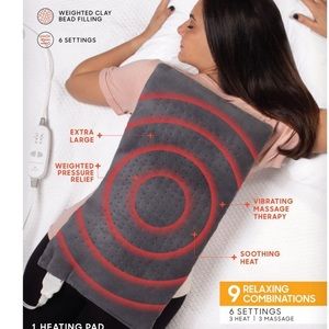 Massaging weighted heating pad